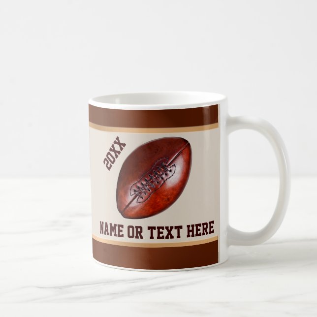 Personalized Football Gift Ideas for Boys or Coach Coffee Mug (Right)