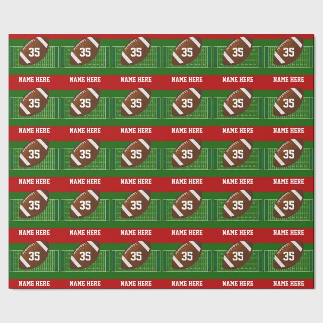 Personalized Football Gift Wrapping Paper (Seam)