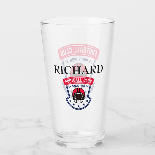 Personalized Football Glass (Back)