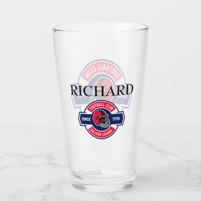 Personalized Football Glass (Back)