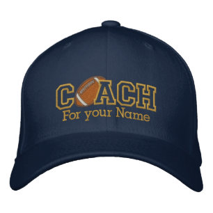 Personalized Football Golden Coach with your name Embroidered Hat