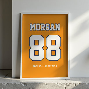 Personalized Football Jersey Name & Number Poster
