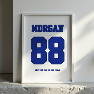 Personalized Football Jersey Name & Number Poster