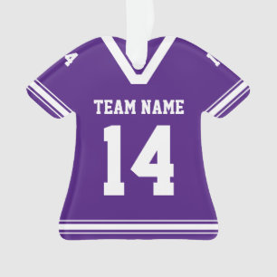 Personalized Football Jersey Purple Photo Ornament