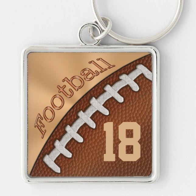 Personalized Football Keychains NUMBER or MONOGRAM (Front)