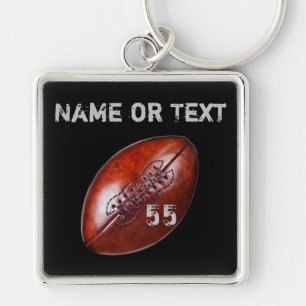 Personalized Football Keychains, Vintage Grunge Keychain