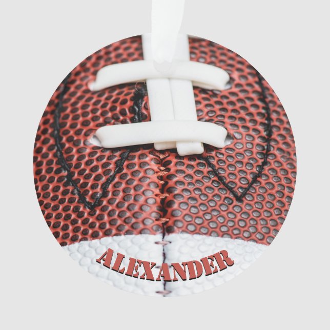 Personalized Football Laces Closeup Ornament (Front)