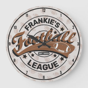 Personalized Football League Player Game Large Clock