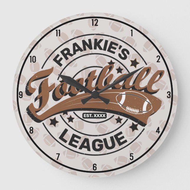 Personalized Football League Player Game Large Clock (Front)