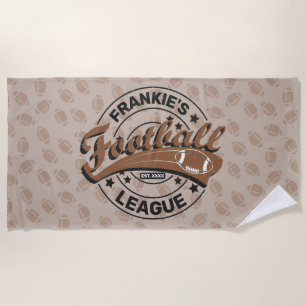 Personalized Football League Player Team Beach Towel