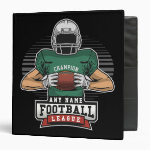 Personalized Football League Player Team Champ   Binder