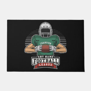 Personalized Football League Player Team Champ   Doormat