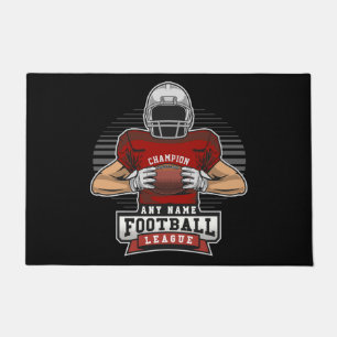 Personalized Football League Player Team Champ   Doormat