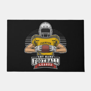 Personalized Football League Player Team Champ  Doormat