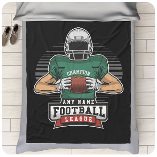 Personalized Football League Player Team Champ  Fleece Blanket