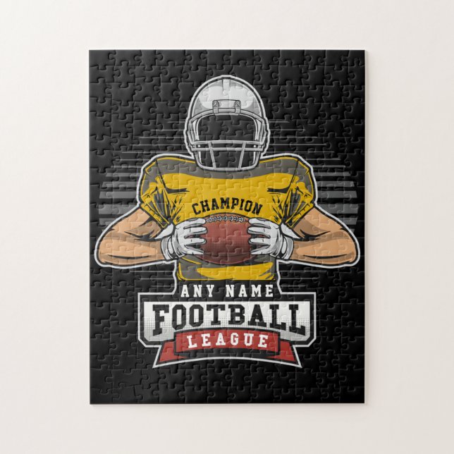 Personalized Football League Player Team Champ   Jigsaw Puzzle (Vertical)