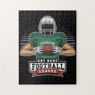 Personalized Football League Player Team Champ Jigsaw Puzzle