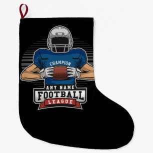 Personalized Football League Player Team Champ Large Christmas Stocking