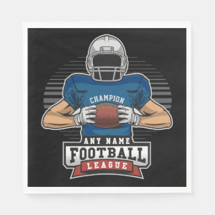 Personalized Football League Player Team Champ Napkin