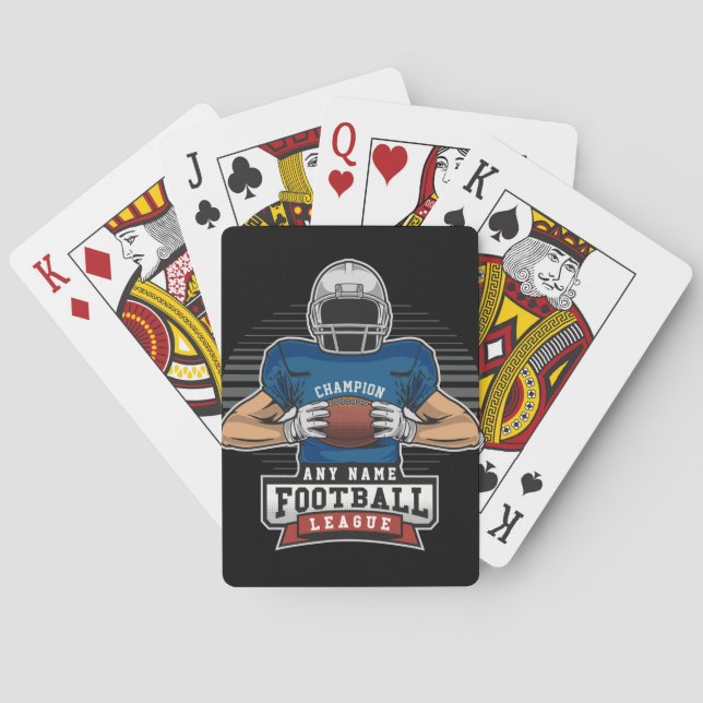 Personalized Football League Player Team Champ  Playing Cards (Back)