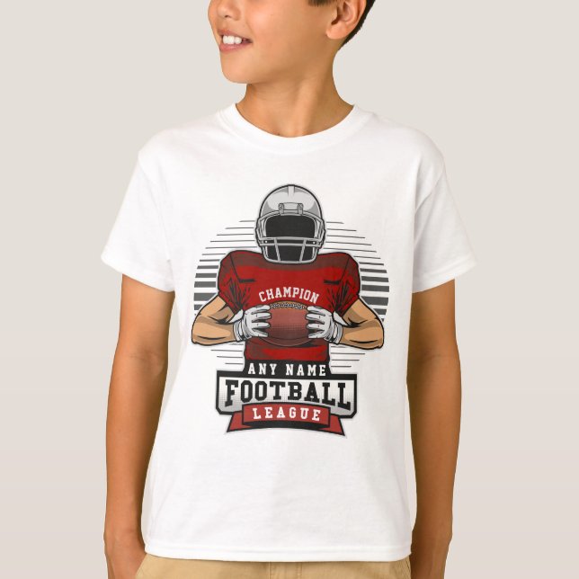 Personalized Football League Player Team Champ  T-Shirt (Front)