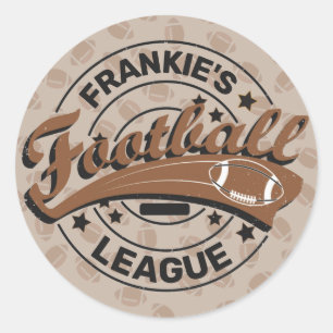 Personalized Football League Player Team Classic Round Sticker