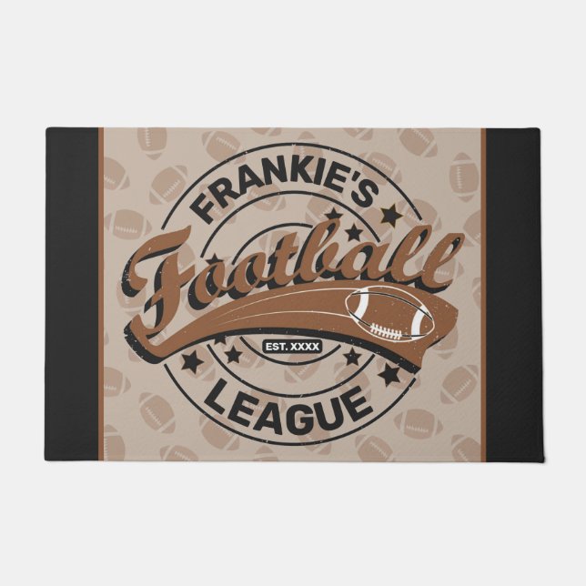 Personalized Football League Player Team Doormat (Front)
