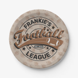 Personalized Football League Player Team Paper Plate