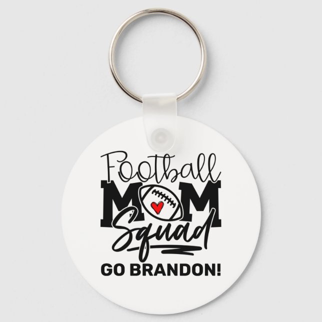 Personalized Football Mom Squad Keychain (Front)