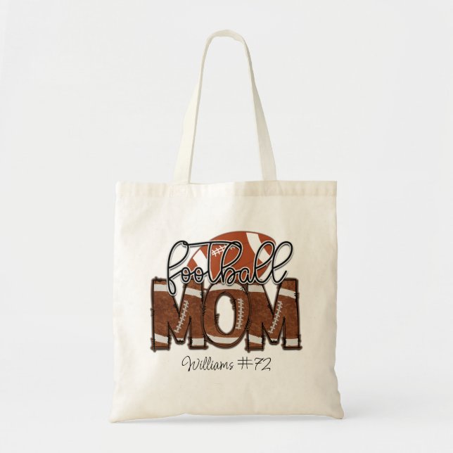 Personalized Football Mom Tote Bag (Front)