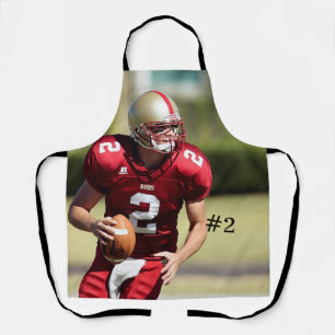 Personalized Football Photo and Number Apron