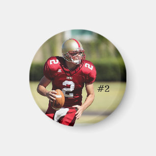 Personalized Football Photo and Number Magnet