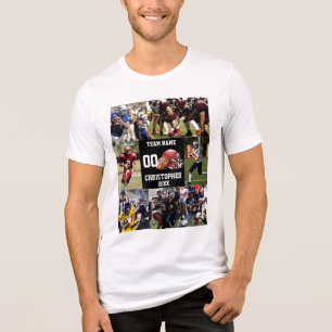 Personalized Football Photo Collage Sports  Tri-Blend Shirt