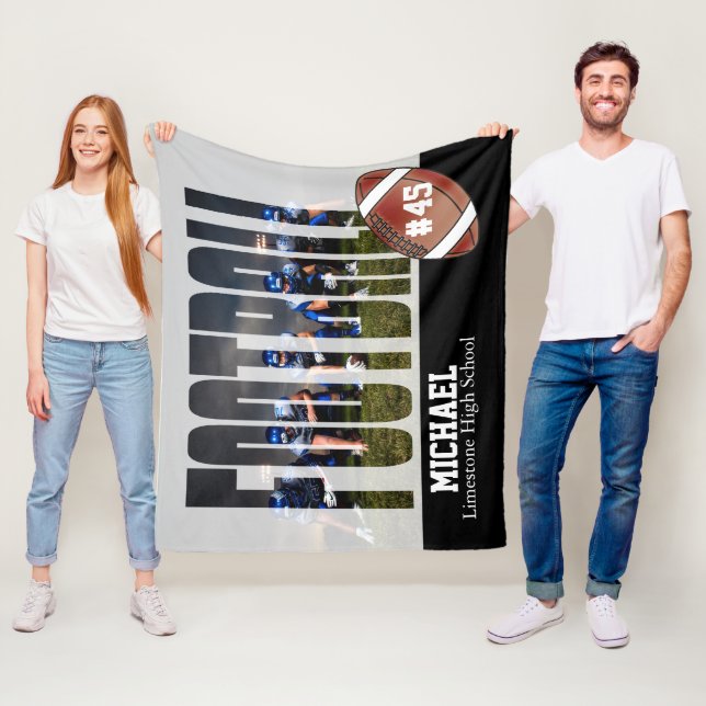 Personalized Football 🏈 Photo Design Fleece Blanket (In Situ)