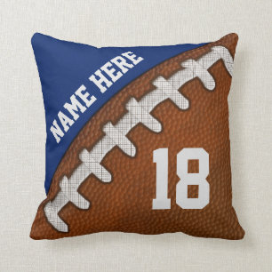 Personalized FOOTBALL Pillows, Team COLORS, TEXT Throw Pillow