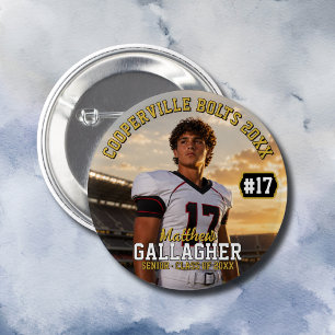 Personalized Football Player Photo 2 Inch Round Button