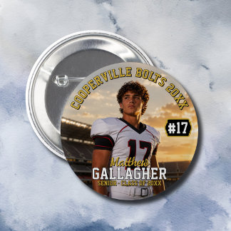 Personalized Football Player Photo 2 Inch Round Button