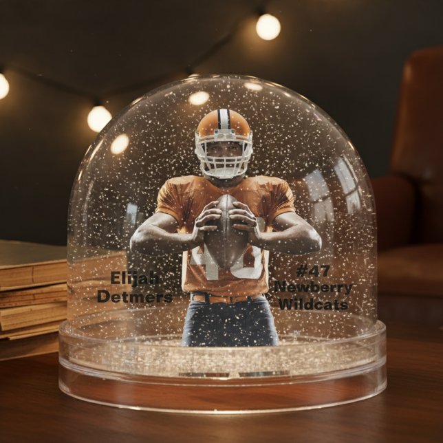  Personalized Football Player Snow Globe (Personalized Football Player Snow Globe)