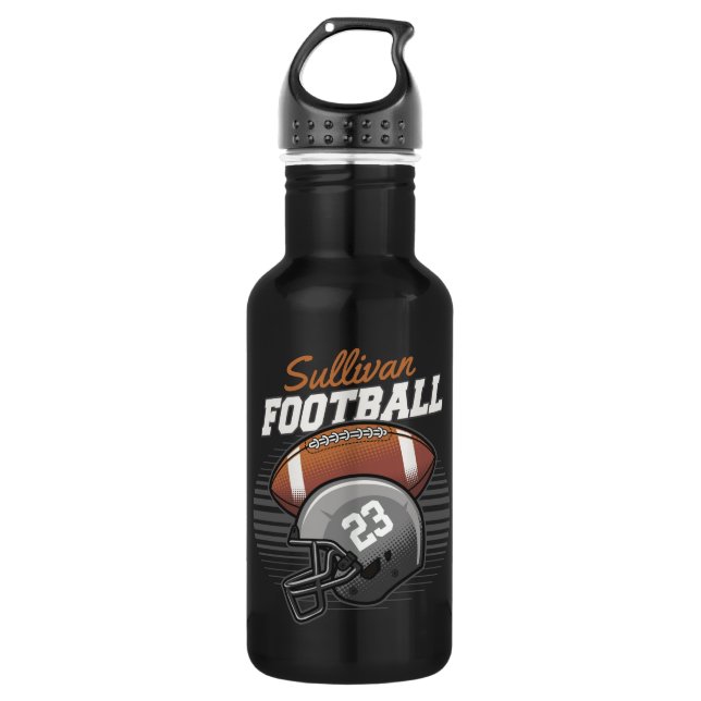 Personalized Football Player Team Number Helmet 532 Ml Water Bottle (Front)