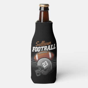 Personalized Football Player Team Number Helmet Bottle Cooler