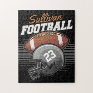 Personalized Football Player Team Number Helmet Jigsaw Puzzle