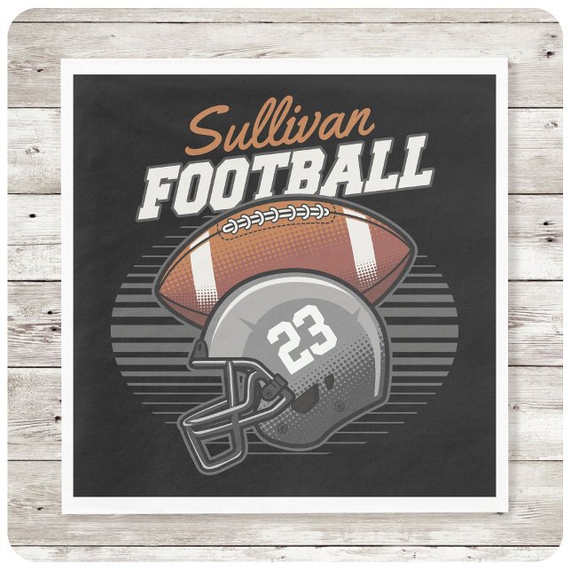Personalized Football Player Team Number Helmet  Napkin (Creator Uploaded)