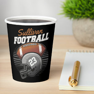 Personalized Football Player Team Number Helmet Paper Cups