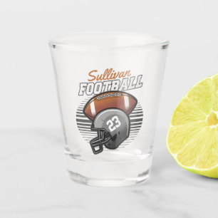 Personalized Football Player Team Number Helmet Shot Glass