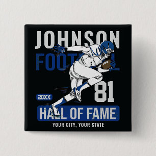 Personalized Football PLAYER Team NUMBER Sports 2 Inch Square Button