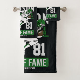 Personalized Football PLAYER Team NUMBER Sports  Bath Towel Set
