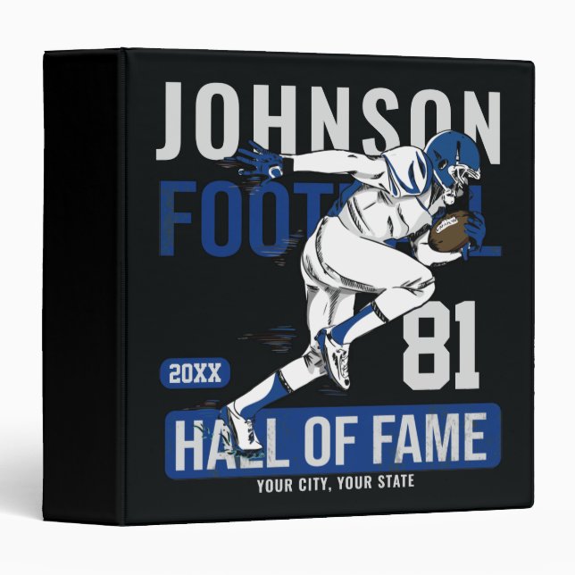 Personalized Football PLAYER Team NUMBER Sports    Binder (Front/Spine)