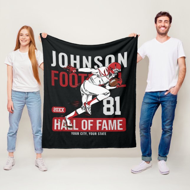 Personalized Football PLAYER Team NUMBER Sports Fleece Blanket (In Situ)