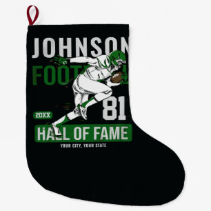 Personalized Football PLAYER Team NUMBER Sports Large Christmas Stocking