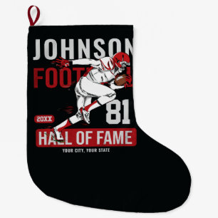 Personalized Football PLAYER Team NUMBER Sports  Large Christmas Stocking